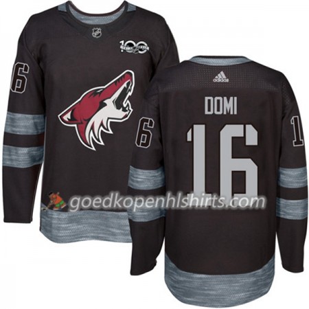 Arizona Coyotes Max Domi 16 1917-2017 100th Anniversary Adidas Zwart Authentic Shirt - Mannen